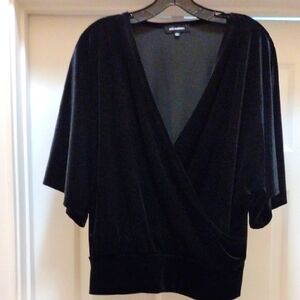 Velvet Like Top Criss-Cross, Banded At The Bottom With Dolman Sleeves EUC